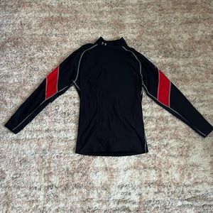 Under Armour Men’s Compression Long Sleeve Black and Red Size XL
